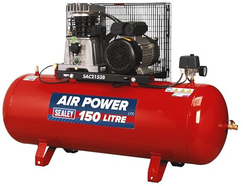 Sealey Sac2153B Compressor 150Ltr Belt Drive 3Hp with Cast Cylinders