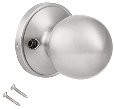 Probrico Brushed Nickel Dummy Door Knobs, Round Interior Door Knobs for Closet(Keyless, No Latch), Single Side Half-Dummy Knobs, 1 Pack