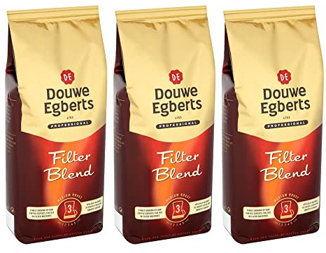 Douwe Egberts Professional Filter Blend Coffee 3KG French Press Cafetiere Ground Bag (3 x 1kg Bags)