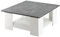 Symbiosis Square Mesa de centro cuadrada, Blanco y Efecto Cemento 67x67x30,5 cm
