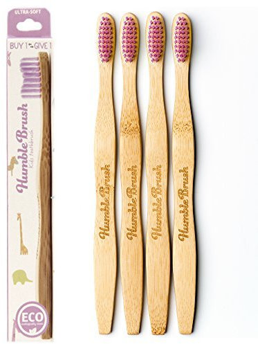 Humble Brush Bambus-Zahnbürste für Kinder ultra-soft violett 4 Stück