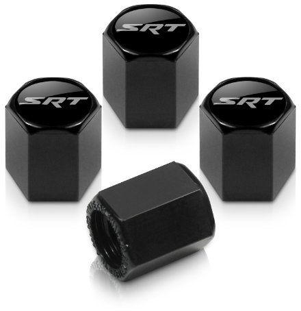 Dodge Black SRT Logo Tire Stem Valve Caps