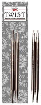 ChiaoGoo 5-Inch Twist Red Lace Interchangeable Tips, 3/3.25mm