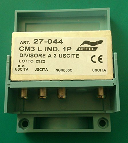 Offel 27044 DIVISORE per Antenna TV da PALO (da Esterno) 1 ENTRATA 3 USCITE TV Marca Passaggio di Tensione