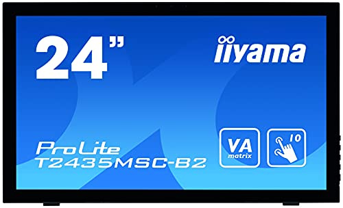 Ecran iiyama 24 ProLite T2435MSC-B2 Tactile PCAP, VA, 10 points, DVI, HDMI, DP, USB 2.0-Hub (2xOut), 6ms, Webcam & Microphone
