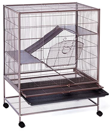 Prevue Pet Products Rolling Small Animal Cage - Ideal for Rats, Chinchillas, Ferrets, Guinea Pigs, Chew-Proof Critter House, Easy to Clean - Earthtone Dusted Rose Hammertone Finish