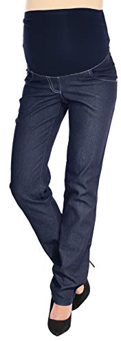 Mija – bekväm gravidbyxa denim omvänt med magband 9036