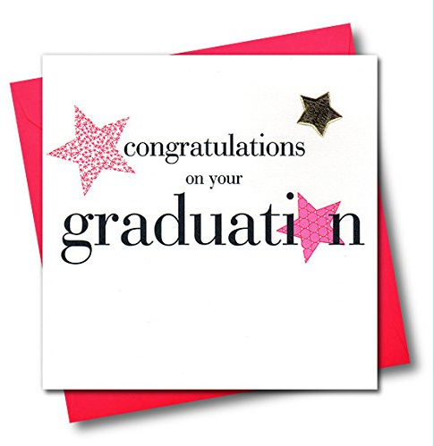 Claire Giles Hearts and Stars Grattis på ditt examenskort – rosa