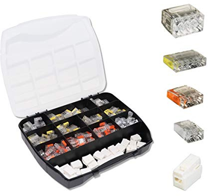 ViD® C2073 Steckklemmen-Sortiment in praktischer Box 300-teilig | Set enthält Steckklemmen und Leuchtenklemmen