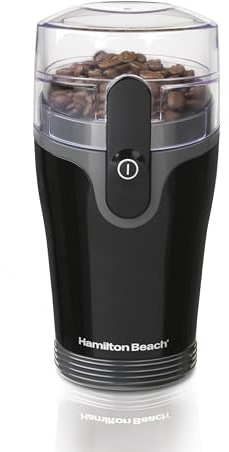 Hamilton Beach Fresh Grind Electric Coffee Grinder for Beans, Spices and More, Stainless Steel Blades, Removable Chamber, Makes up to 12 Cups, Black