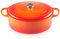 Le Creuset Signature Gusseisen-Bräter mit Deckel, Ø 35 cm, Oval, Für alle Herdarten und Induktion geeignet, Volumen: 8,9 l, 7,375 kg, Ofenrot, 21178350902430