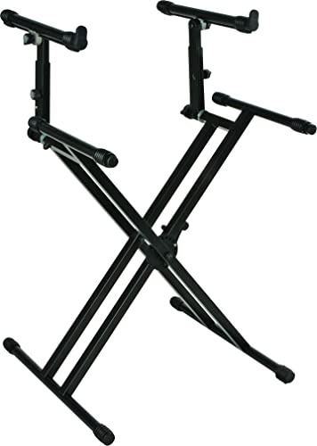 QUIK LOK - QL/742, Supporto per Tastiera a X, a due Livelli, Colore Nero