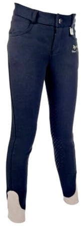 HKM 9060 Reithose Kids Easy, Mädchenreithose Silikon-Kniebesatz, Mädchen 116-176
