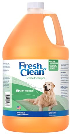 PetAg Fresh ’n Clean Scented Shampoo, Classic Fresh Scent - 1 Gallon - Moisturizes with Vitamin E & Aloe Vera - Strengthens & Repairs Coats - Soap Free