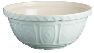 Mason Cash Steingut Rührschüssel 29 cm, Hellblau, 4 L, Teigschüssel für Brotteig, Kuchenteig oder Pizzateig, aus hochwertigem, splitterresistentem Steingut, Teigschüssel groß