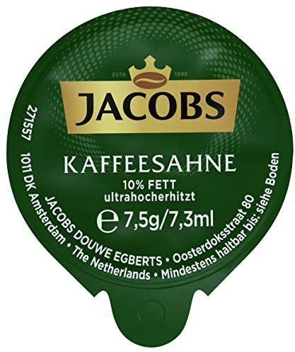 Jacobs Professional Kaffeesahne, hygienisch einzeln verpackt, für Tee & Kaffee geeignet, Tassenportion, 10% Fett, 7,5 g pro Portion, 240 Stück