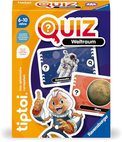 Ravensburger tiptoi 00223 Weltraum gioco a quiz per bambini dai 6 anni in su, per 1-4 giocatori