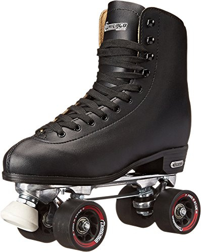 CHICAGO Skates Men's Premium Leather Lined Rink Roller Skate - Classic Black Quad Skates - Size 5