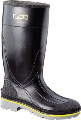 Honeywell - 75109-8 - Rubber Boot, Men's, 8, Knee, Steel Toe Type, PVC, Black, Gray, Yellow