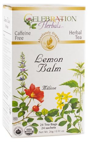Celebration Herbals Lemon Balm Tea Bags, 24 Count