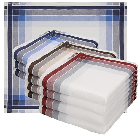 Betz Stofftaschentücher Herren 12 Stück – 100% Baumwolle – Größe 40x40 cm – Klassisches Taschentuch Set – Waschbar & langlebig - Serie Leo 4 Dessin 1