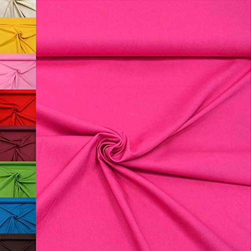 MAGAM-Stoffe Sophie Baumwollstoff Uni 100% Baumwolle Oeko-Tex Meterware 50cm (12. Pink)