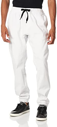 Southpole Basic Stretch Twill Jogger Pants-Reg and Big & Tall Sizes Pantalon décontracté, Blanc, 34-37 Homme