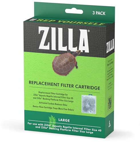 Zilla Reptile Pet Terrarium Water Filter Replacement Cartridge, Large, 3-Pack