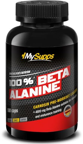 My Supps Beta Alanin 180 Kapseln – 4800 mg pro Tagesportion – 99% Reinheit – mit Vitamin B6 – Beta Alanine Aminosäure laborgeprüft – Booster für Ausdauer & Kraft, Made in Germany