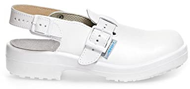 ABEBA 1000-40 Sicherheitsschuh - Arbeitsclog - Classic - Genarbtes Leder und Mikrofaser - Antistatisch - Größe: 40 - Farbe: Weiß