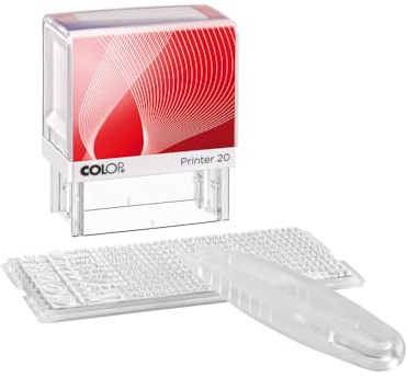 COLOP Printer 20/1 Set - Black Ink | 100810 | 38x14mm DIY Stamp Set | Create Your Own Custom Self-inking Stamp