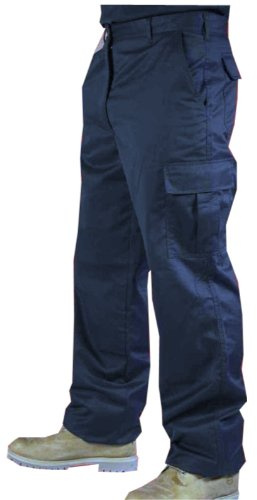 Mens Cargo Combat Work Trousers Sizes 28- 52 Workwear Pants (34W - 29 Short Leg, Navy Blue)