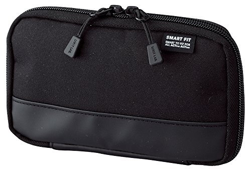 Lihit Lab Compact Pen Case (Pencil Case), Water & Stain Repellent,3.5 x 6.5'', Black (A7687-24)