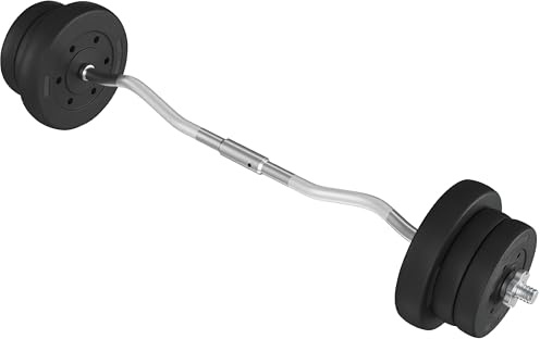 Yaheetech 55lb Olympic Barbell Dumbbell Weight Set Gym Lifting Exercise Workout Olympic Bar Curl Bar