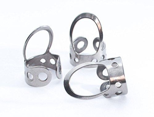 3 x Stainless Steel, Open Design, Metal Finger Picks for Guitar, Banjo, Dobro, etc. Fingerstyle picks. Banjo picks, fingerpicks for acoustic guitar. Adjustable large medium or small