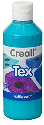 Creall Textil- & Stoffmalfarbe | Türkis 250 ml | Waschmaschinenfest nach Fixierung | Für T-Shirts, Jeans, Schuhe, Stofftaschen, Möbel & Autoinnenraum/Dachhimmel