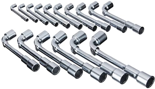 KS Tools - 517.0441 - Jeu de 16 clés à pipe débouchées métriques - 6 pans - 8 à 24 mm - En boîte