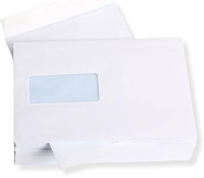 100 St. C5 Versandtaschen weiß 229x162 mm HK mit Fenster Briefumschlag haftklebend