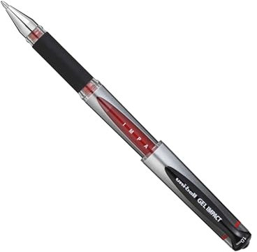 Uni-Ball UM-153S Signo Impact Gel Pens, Red Gel, 1mm Rubber Nib (Pack of 12)