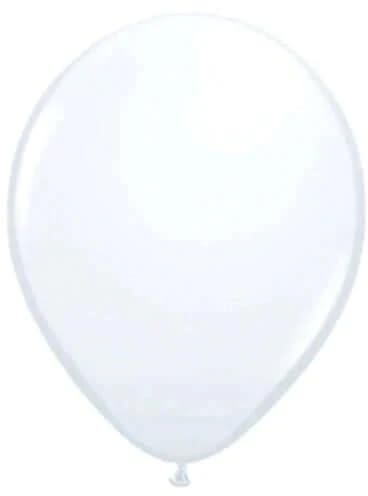 05 Round White 100Ct Qualatex Plain Latex Balloons. Bag of 100 Balloons