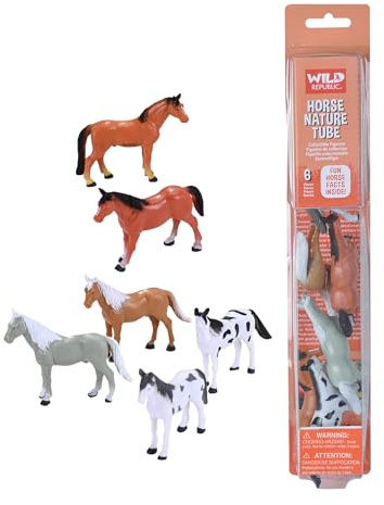 Wild Republic Horse Figurines Tube, Horse Action Figures, 6Piece Set