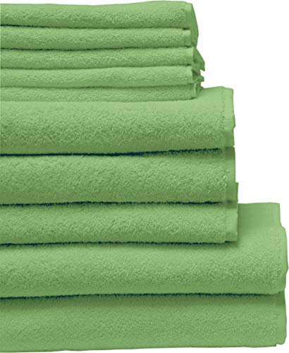 Nurtextil24 Handtücher 500g/m² 100% Baumwolle 25 Farben & alle Größen Apfelgrün 50 x 70 cm Badvorleger
