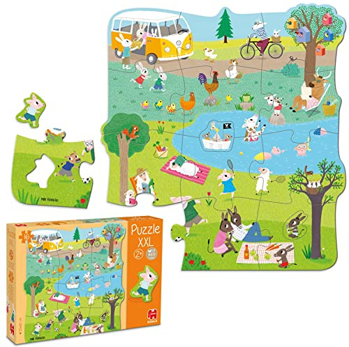Goula Puzzle XXL - En dag på landet - 16 bitar - stort barnpussel - Från 2 år