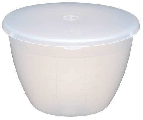 KitchenCraft Medium-Small Plastic Pudding Basin with Lid, 57 ml (1 Pint)