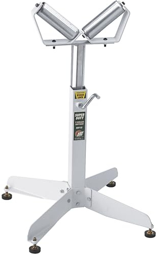 HTC HSV-15 Pipe Stand V head Roller Super Duty Adjustable 22-Inch to 32-Inch Tall , White