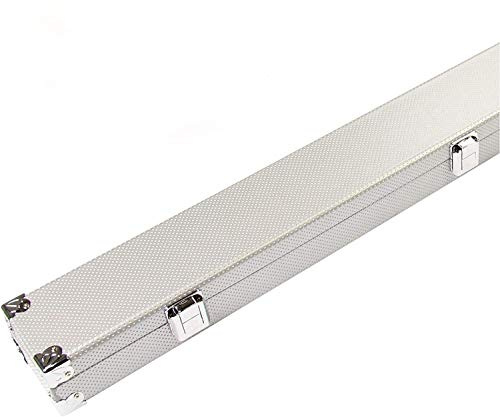Funky Chalk SILVER REINFORCED CORNERS Long Hard 3/4 Cue Case for 3pc Snooker Cue Foam Lined