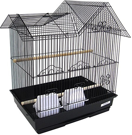 YML 16-Inch by 12-Inch Villa Top Bird Cage, Black