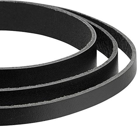 Auroris - Lederband flach schwarz Breite wählbar 3/4/5/8/10/15/20/25/30/35/40 mm (Breite 20mm / Länge 1m)