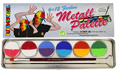 EULENSPIEGEL Schminkpalette 12 Farben Metalletui