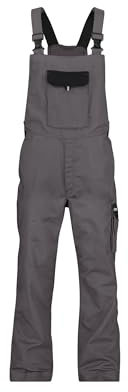 DASSY® Calais Zweifarbige Arbeitslatzhose - Größe 54 - ZEMENTGRAU/SCHWARZ